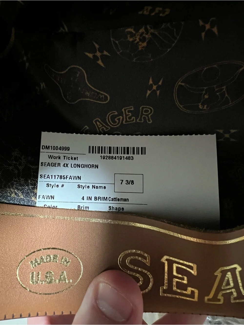 Stetson Brown Western Hat with Leather Band - Picture 6 of 7